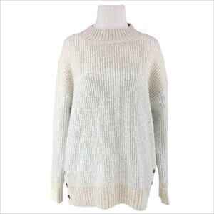 BAILEY 44 Two-Toned Soft Ribbed Mock Neck Sweater w/ Side Snaps Size XS